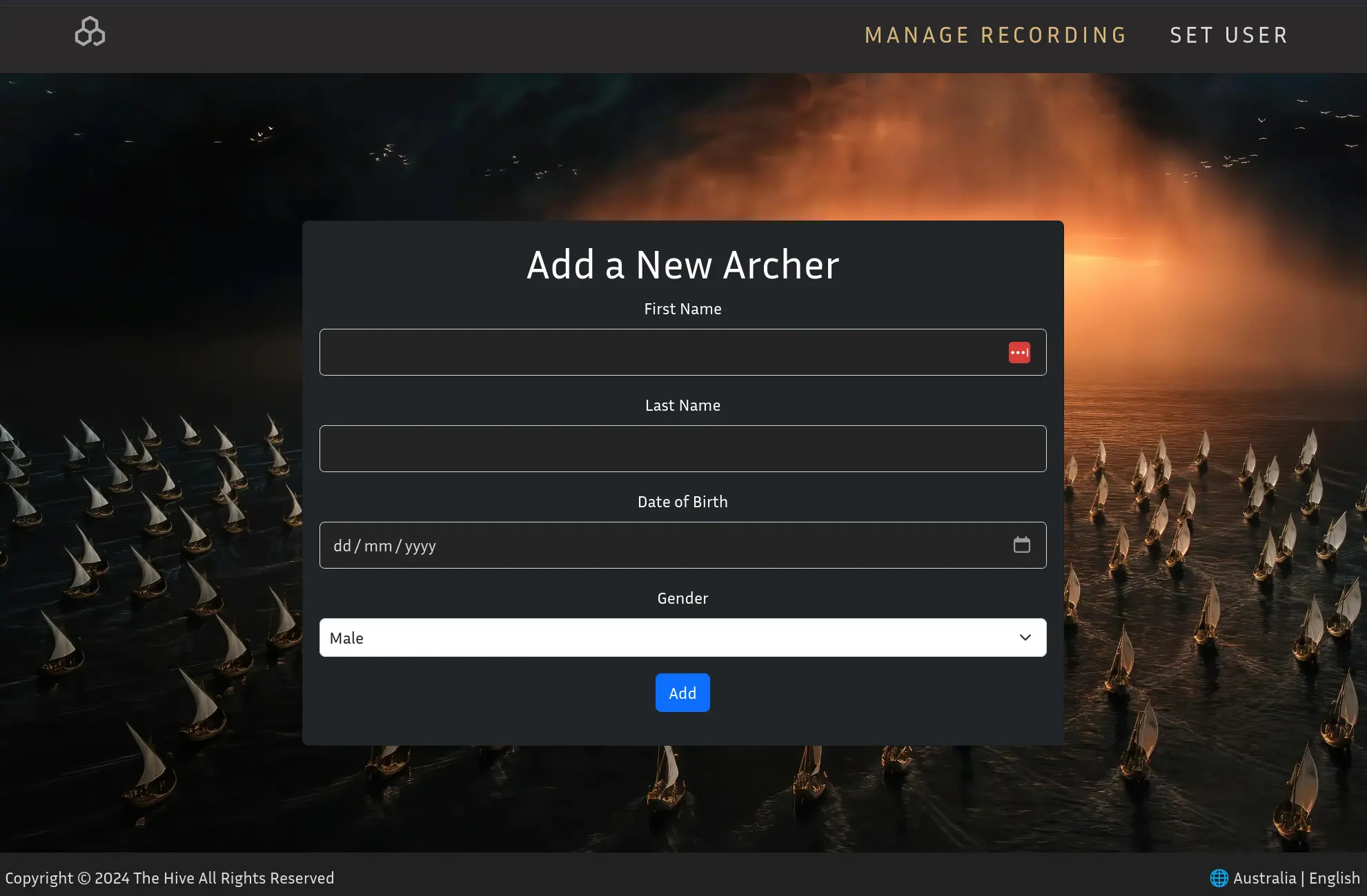Add new archer menu